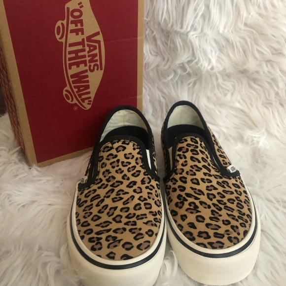 Vans Shoes - Vans Classic Slip-On Leopard Tan/Black/White Sneakers 5.5